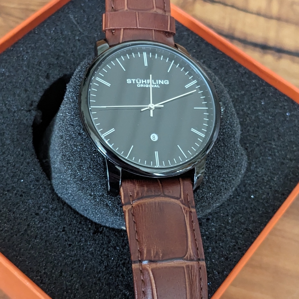 Men's Stuhrling Leather Watch